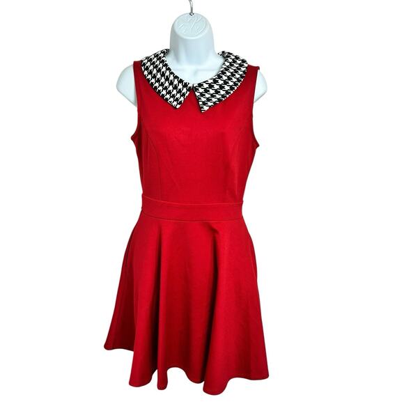 Smak Parlour Womens Dress Size S Red Retro Mod Fit & Flare Sleeveless Collared - Picture 8 of 8